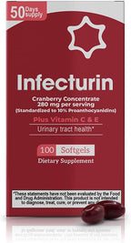 Cranberry Pills for Women & Men – 280 mg Cranberry Concentrate with Vitamin C & E – Urinary Tract & Bladder Support – 100 Softgels