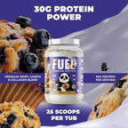 Underground Bio Labs Panda Fuel Premium Protein Whey,Hydrolyzed Collagen,Casein,Probiotics, Enzymes, Keto Friendly,Time Release, 25 Servings (2.5 Pound, Blueberry Muffin)