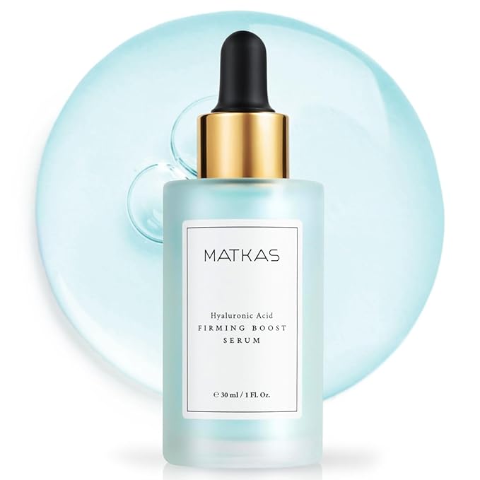 MATKAS Korean Firming Boost Hydrating Hyaluronic Acid Serum 1 Fl. Oz. - Hyaluronic Acid + 2% Niacinamide Serum for Dry Skin, Anti Aging Korean Peptides Moisturizer for Face, Deep Facial Skin Hydration