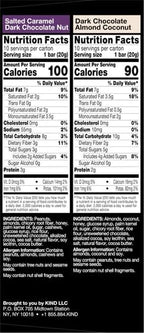 KIND Mini Nut Bars, Variety Pack, Salted Caramel Dark Chocolate Nut and Dark Chocolate Almond Coconut, Low Calorie Snacks, Gluten Free, Low Sugar, 2-3g Protein, 20 Count (Pack of 2)