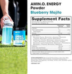 Optimum Nutrition Amino Energy - Pre Workout with Green Tea, BCAA, Amino Acids, Keto Friendly, Green Coffee Extract, Energy Powder - Blueberry Mojito, 30 Servings (Packaging May Vary)