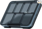 Small Pill Organizer, Waterproof & Portable Pill Case for Daily Travel - Adjustable 7 Compartments Compact Medicine Holder for Vitamins, Pills, Perfect for Purse or Pocket (Black)
