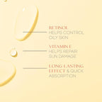 Retinol & Vitamin E Face Serum - 1.69 Fl. oz, Cruelty-Free, Reduces Acne Scars, Wrinkles, Anti-Aging, Skin Renewal, Hydrating, Korean Beauty