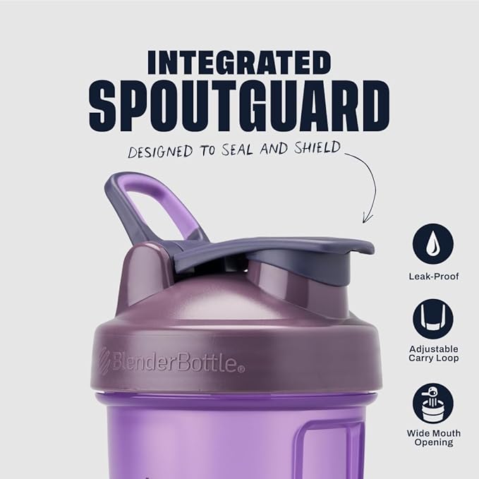 BlenderBottle Classic V2 Shaker Bottle Perfect for Protein Shakes and Pre Workout, 20oz, Full Color Purple