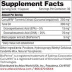Vitality Rescue Omega 3 with Turmeric Curcumin Supplement, Fish Oil DHA EPA with BioPerine & CurcuWin 46X Absorption, Supports Joint, Muscle, Heart & Brain Health, 30 Capsules