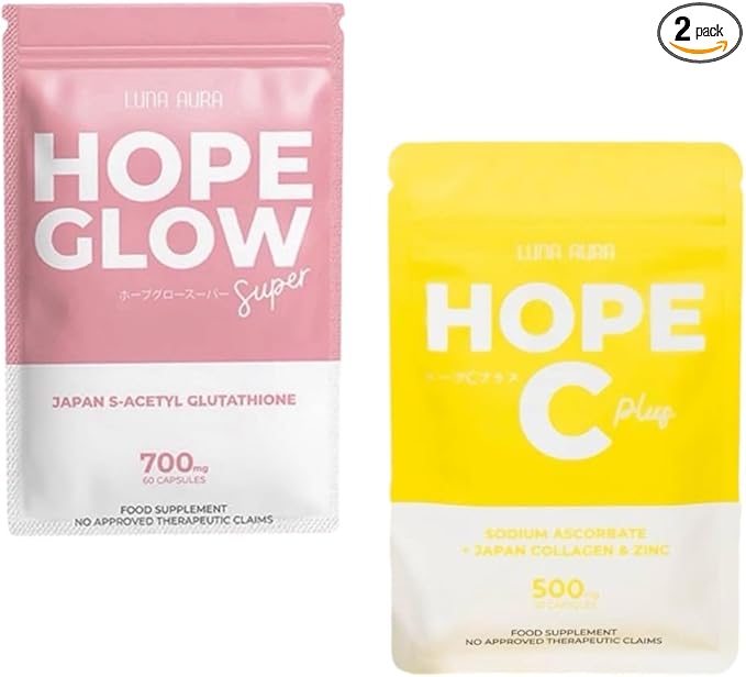 Glowing Skin Super Combo: Luna Aura Hope Glow Super 700mg & Hope C
