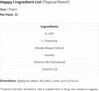 The Patch Remedy Happy Patch | 5-HTP, L-Theanine, Rhodiola, Inositol, B6, Vitamin D3 | 30 Patches