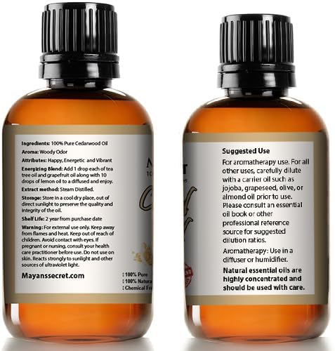 Mayan's Secret - 4oz Pure Cedarwood Essential Oil Organic - 100% Pure