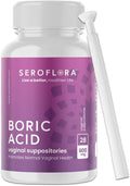 Seroflora Boric Acid Vaginal Suppositories for Women + 1 Suppository Applicator - Helps Support Vaginal Odor pH Balance, Yeast Infection and Bacterial Vaginosis
