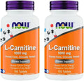 Now Supplements L-Carnitine 1000mg - 150 Tablets Value Size, Supports Lean Muscle Growth, Carnipure, Non-GMO, Kosher, Ideal for Vegans, Athletes, and Energy Support (Pack of 2)