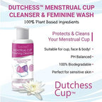 DUTCHESS Foaming Menstrual Cup Cleanser & Feminine Wash (3.4 oz), pH Balanced Plant Based Ingredients, Safe for Silicone Feminine Care Period Cups & Discs