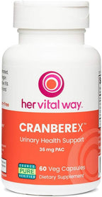 Cranberex - Cranberry Pills for Women and Men - Cranberry Supplement with 36mg PAC - Cranberry Extract Capsules for Urinary Tract Health and Kidney Care - 60 Veg Capsules