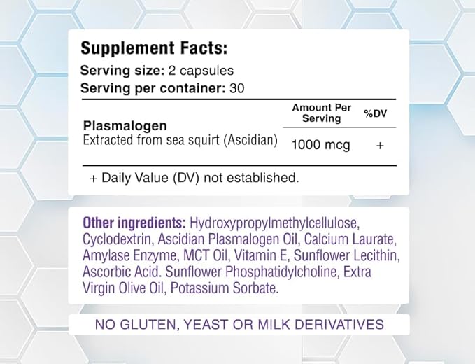 Mind+ Plasmalogen Brain Supplement Liposomal & Nanoencapsulated Formula for Better Absorption Sea Squirt Sourced Directly from Japan - Cognitive Health & High Potency - 60 Capsules