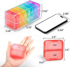 Zoksi Pill Organizer 2 Times a Day, Weekly 7 Day Pill Box, Daily Am Pm Pill Organizer with Double-Side Large Opening for Easy to Use, Color Tracking Travel Pill Case for Medicine, Fish Oils, Vitamins