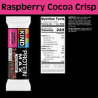 KIND Protein MAX, Raspberry Cocoa Crisp, 20g Protein, 1g Sugar, Low Sugar, High Protein Snack Bars, 4 Count