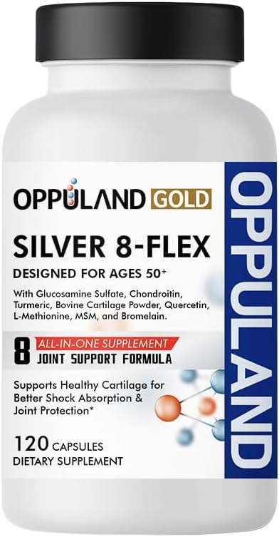 Silver 8 Flex - Joint Support Supplement for Men & Women - Glucosamine Chondroitin MSM Complex for Knee Hip and Movement Health - Nutritional Advanced Formula for Ages 50+ - 120 Capsules