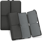 FYY Daily Pill Organizer,7 Compartments Portable Pill Case Travel Pill Organizer,[Folding Design] Large Pill Box for Purse Pocket to Hold Vitamins,Cod Liver Oil,Supplements and Medication-Clear Black