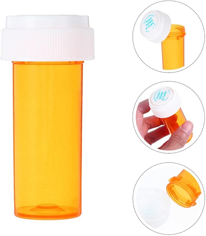 TEHAUX 10pcs Small Pill Bottle Organizer with Screw Cap, Portable Medicine Storage Case for Travel and Outdoor Use, Reusable Airplane Travel Essentials Container
