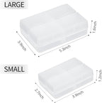 FYY 2 Pcs Daily Pill Organizer, 7 Compartments Portable Pill Case Travel Pill Organizer,[Folding Design] Pill Box for Purse Pocket to Hold Vitamins,Cod Liver Oil,Supplements and Medication-Clear