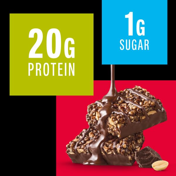 KIND Protein MAX, Dark Chocolate Crisp, 20g Protein, 1g Sugar, Low Sugar, High Protein Snack Bars, 4 Count