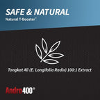 Andro400 Natural T Booster Supplements for Men – Traditional Tongkat Ali (Eurycoma Longifolia) 100:1 Extract – Herbal Formula for Energy, Stamina, & Metabolic Support – 1 Pack, 60 Capsules