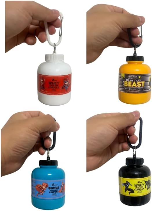 Portable Protein Powder Keychain 200ml 60g Powder Container Bottle Mini Powder Food Pillls Storage Bottle