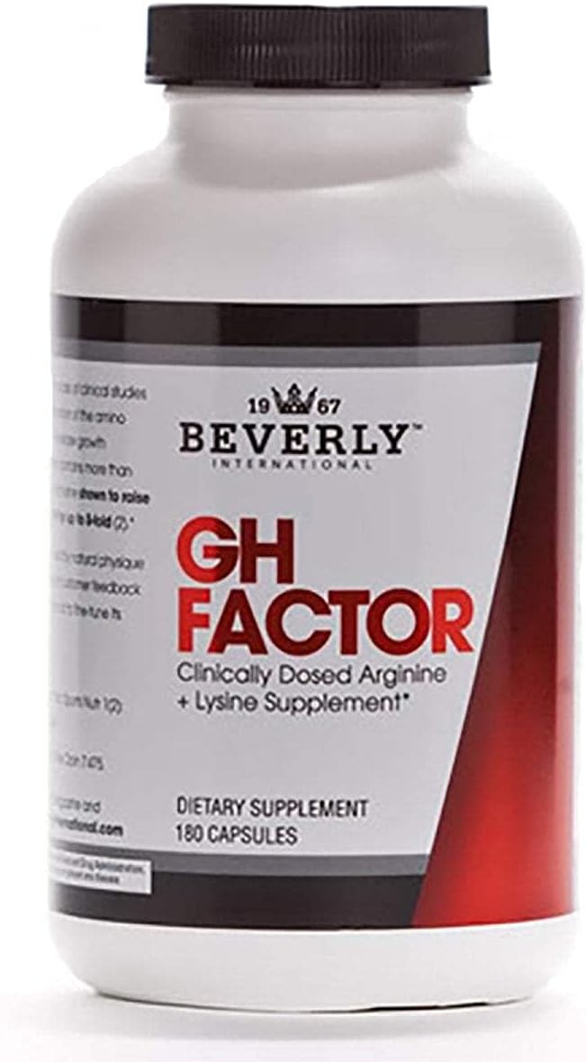 Beverly International GH Factor, 180 Capsules. Arginine and Lysine Supplement, Amino Acid Formula. Revitalize Your Physique.