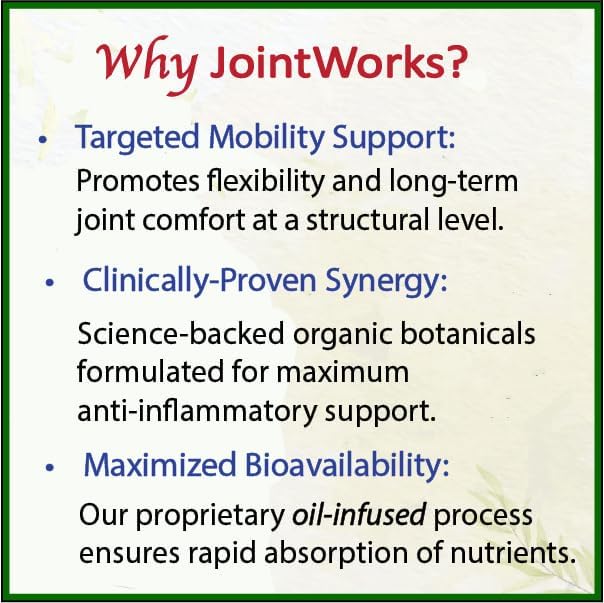 Bodymune JointWorks – Organic Joint & Muscle Support Supplement – Promotes Mobility, Flexibility & Comfort – 66 Capsules (2-Month Supply) – USDA Organic, Vegan, Gluten-Free, Non-GMO