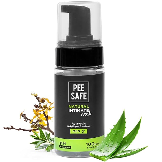 Pee Safe Men's Intimate Wash with Tea Tree Oil, pH Balanced Ball Wash for Men, Gentle Daily Male Hygiene Cleanser, Natural Intimate Wash for Men, Jabon Intimo Para Hombre