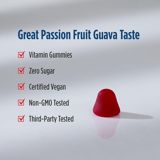 Nordic Naturals Zero Sugar Vitamin B12 Gummies - 2000 mcg Vitamin B12 per Gummy, Passion Fruit Guava Flavor - 30 Gummies, Essential Nutrient Support for Energy Production and Brain Health, 30 Servings
