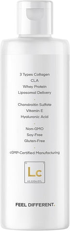 Codeage Liquid Collagen Supplement Vanilla Flavor, Beauty Trim & Glow Liposomal Collagen Peptides, CLA Conjugated Linoleic Acid, Hyaluronic Acid, Vitamin E, Hydrolyzed, Non-GMO, 15.22 fl oz