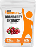 BulkSupplements.com Cranberry Extract Powder - Cranberry Flavoring Powder, Sourced from Vaccinium Macrocarpon Fruit - Vegan & Gluten Free, 500mg per Serving, 1kg (2.2 lbs) (Pack of 1)