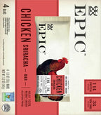 EPIC Chicken Sriracha Bar, Keto and Paleo Friendly, Protein Bars, 4 Ct, 5.2 oz