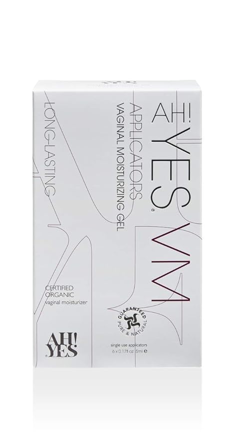 AH! YES® VM Water Based Vaginal Moisturizer | Long Lasting & Fast Acting for Vaginal Dryness & Irritation | pH Matched | Estrogen Free | Certified Organic & Natural (6 x 0.17 fl oz Applicators)
