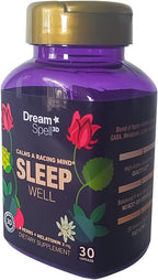 Dream Spell 3D Natural-Based Sleep Aid - Soothes an overactive Mind at Bedtime, No Next-Day Grogginess- Drug-Free with 3Mg Melatonin, GABA, Hops - Restful Nights, Refreshed Mornings - 30 Capsules