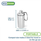 EZY DOSE Keychain Pill Box and Medicine, Vitamin Container, Safe for Money & Travel Items, Metal Canister, Medium Compartments, Various, BPA Free