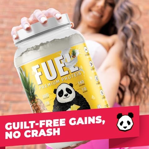 Underground Bio Labs Panda Fuel Premium Protein Whey,Hydrolyzed Collagen,Casein,Probiotics, Enzymes, Keto Friendly,Time Release, 25 Servings (2.5 Pound, Pineapple Whip)