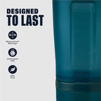 BlenderBottle Shaker Bottle with Pill Organizer and Storage for Protein Powder, Classic V2 ProStak System, 22-Ounce, Ocean Blue