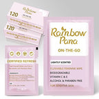 RainbowPana Feminine Wipes, 240 Count ON-THE-GO Individually Wrapped | Flushable Wipes, Travel Wipes for Women, Pre/Post-Intimacy Cleansing | Aloe, Portulaca, Vitamin E | pH Balanced, Biodegradable