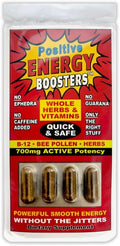 VitaBoost Positive Power Energy Boosters – Natural Energy Supplement with Herbs, B-12, Bee Pollen, Jitter-Free Smooth Energy, Quick & Safe, No Caffeine, Ephedra, or Guarana (4)