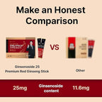 K-Herb Premium Korean Red Ginseng Sticks Liquid Portable Sticks with Korean Red Ginseng Extract No Preservatives (Ginsenoside 25mg 60P)