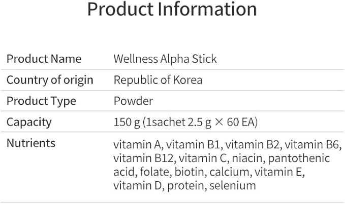 LH Nutri Wellness Alpha - Boost Your Daily Energy with Natural Ingredients | Supports Immune System & Vitality | Sugar-Free Convenient Stick Pack | Dietary Supplement for 2 Month / 60 Sachet