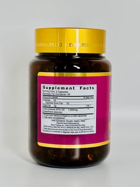 Evergreen Evening Primrose Oil 180 Capsule Made in Newzealand
