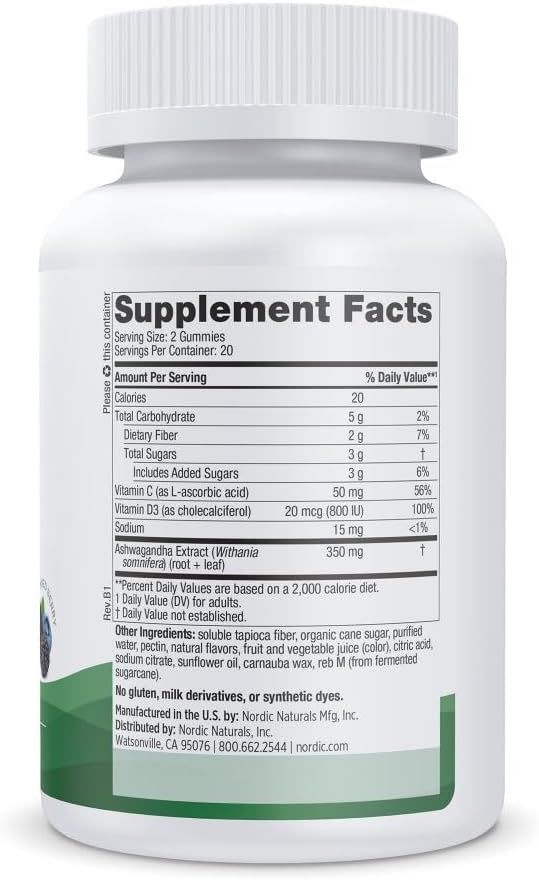 Nordic Naturals Stress Relief Gummies, Mixed Berry, 40 Gummy Supplements, Supports Daily Mood and Immune System Health, Non-GMO, Vegetarian, 20 Servings (Pack of 2)