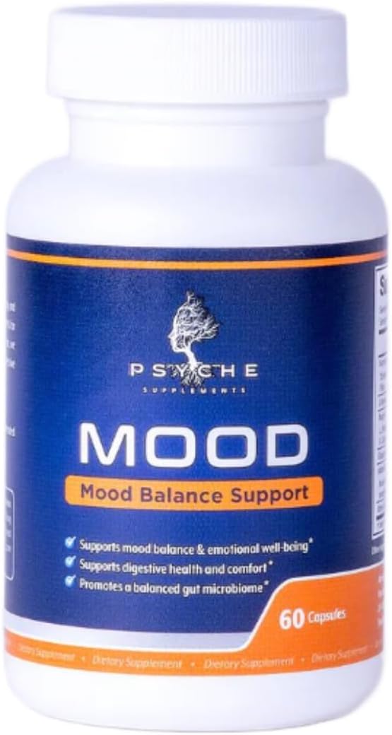 Mood Balance Support Supplement | Emotional Wellness Formula | Calm and Focus Blend | Gut-Brain Formula | Clean Ingredients 60 Vegetarian Capsules.