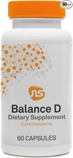 NeuroScience Balance D - Mood Support Supplement for Energy, Focus & Brain Health - Vitamin B6, Folate & More - Aid Dopamine Synthesis for Healthy Craving Control & Cognition (60 Capsules)