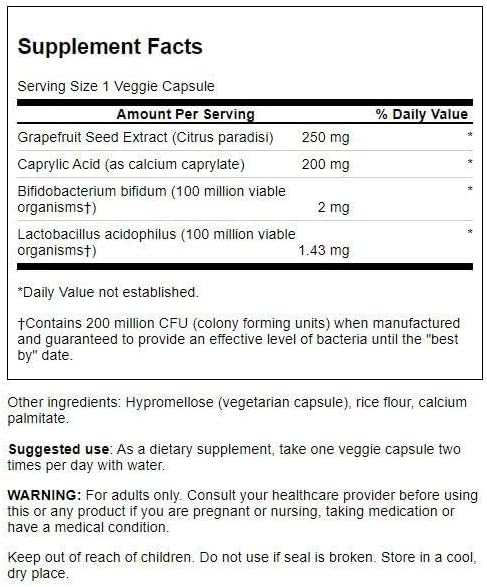 Swanson Yeast Defense Essentials 200 Million Cfu 120 Veg Capsules