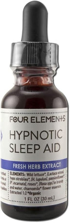 Four Elements 4E Hypnotic Sleep Tincture Blend, Fresh Organic Herb Extract, 1 OZ