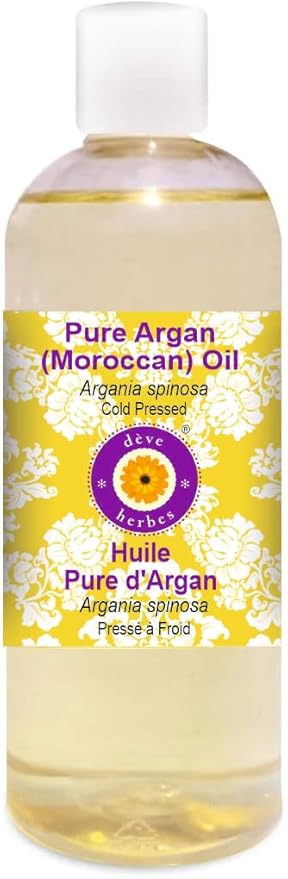 Deve Herbes Pure Argan (Moroccan) Oil (Argania spinosa) Cold Pressed 200ml (6.76 oz)