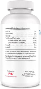 Omega Caps HP Snip Tips for Cats and Small Dogs High Potency EPA and DHA Maximum Bioavailability Fish Oil Supplement Vet Formulated Made in USA Skin Coat Joint and Heart Health 250 Capsules